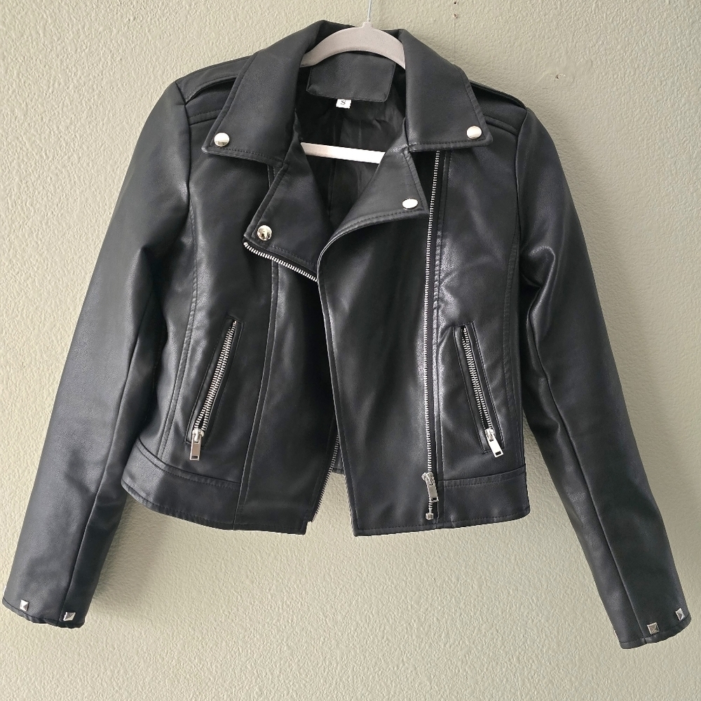 Shein Faux Leather Jacket - Picture 2 of 10